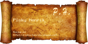 Pisky Henrik névjegykártya